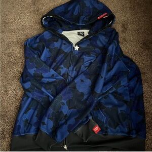 Blue Camouflage Hoodie cotton and comfy full zip with star zipper